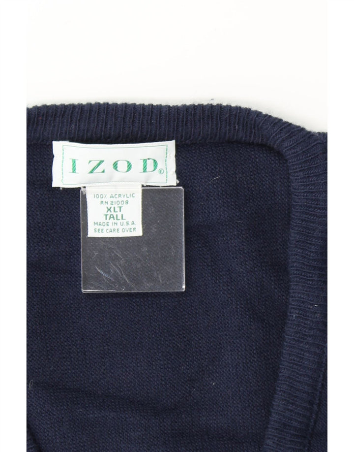 IZOD Mens V-Neck Jumper Sweater XL Navy Blue Acrylic Vintage Izod and Second-Hand Izod from Messina Hembry 
