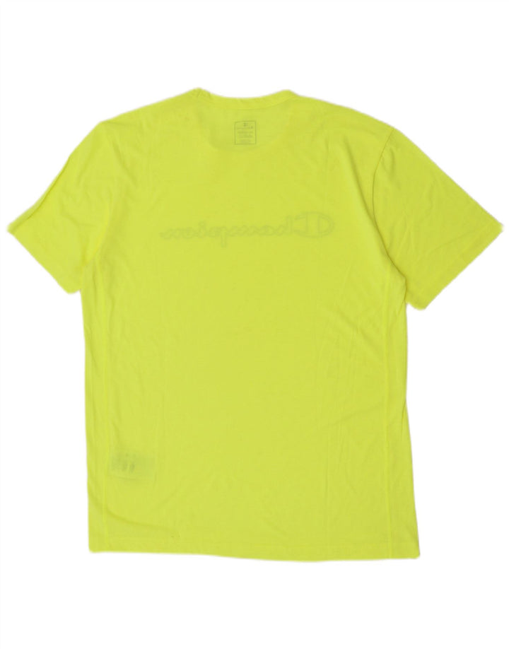 Champion Herre Grafisk T-Shirt Top 2XL Gul Polyester