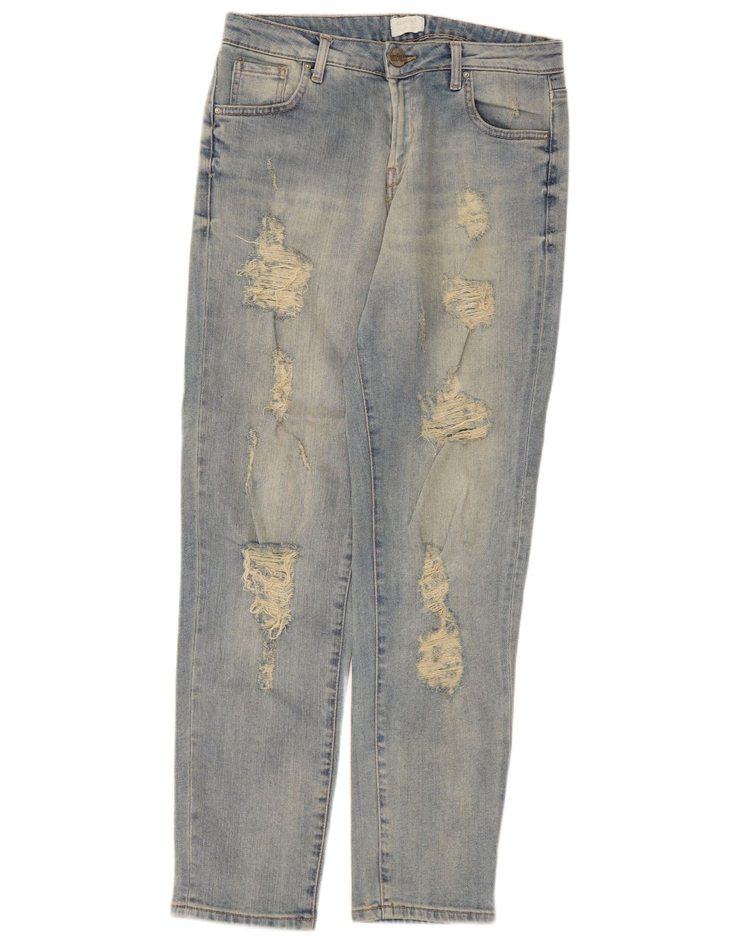Carrera Dame Distressed Tapered Jeans IT 42 Medium W29 L29 Blå Bomuld