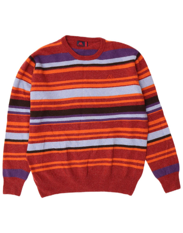 Kappa Boys sweater med rund hals 13-14 år XL Bourgogne stribet uld