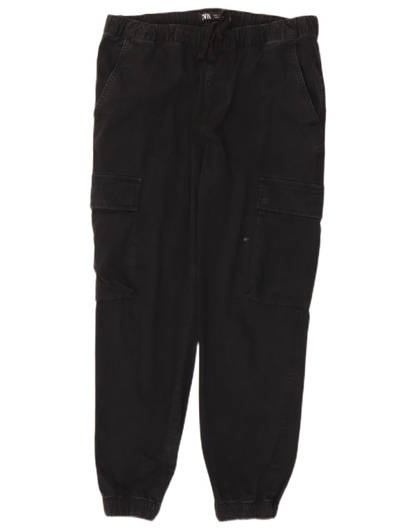 Zara Herre Joggers Cargo Bukser Medium W31 L26 Sort Bomuld