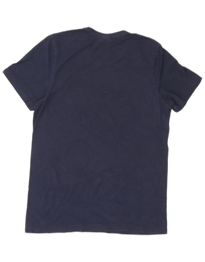 ADIDAS Mens Graphic T-Shirt Top Small Navy Blue Cotton