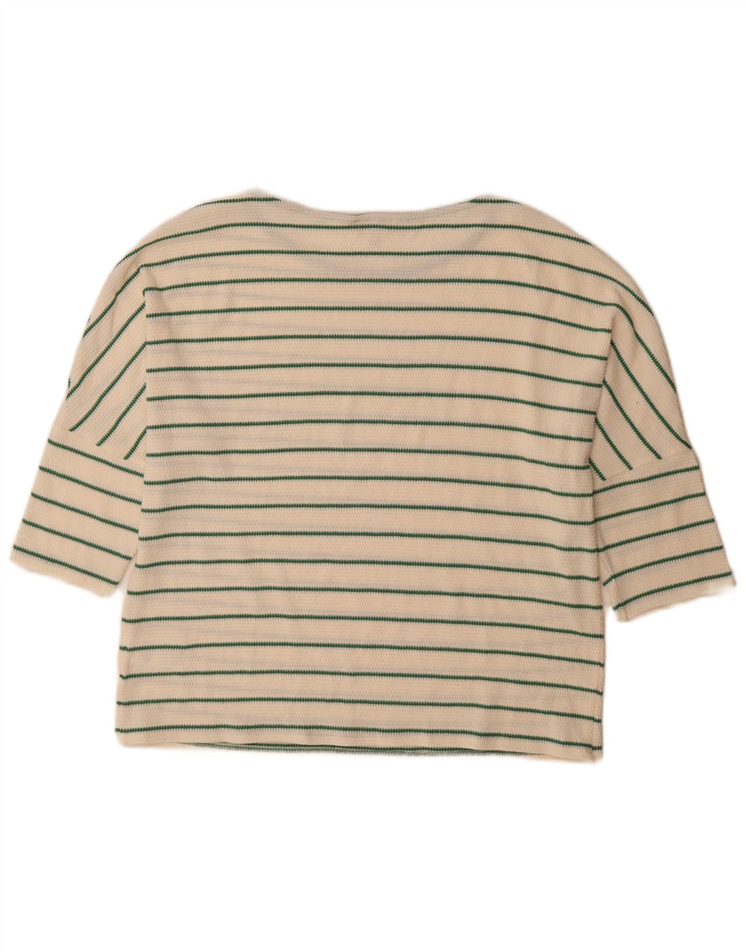 Phase Eight Dame Top 3/4 ærmer UK 12 Medium Hvid stribet bomuld