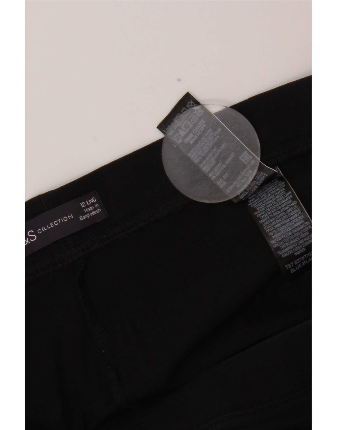 Marks & Spencer Dame Leggings UK 12 Medium Sort Bomuld