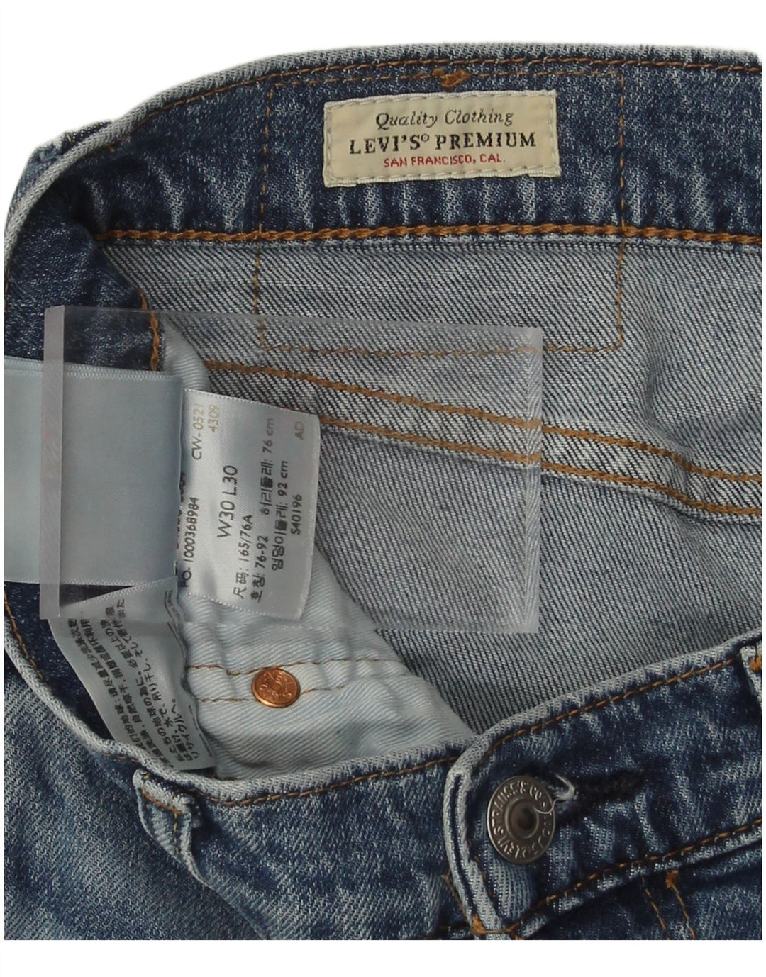 LEVI'S Mens Slim Jeans W30 L30 Blue Cotton