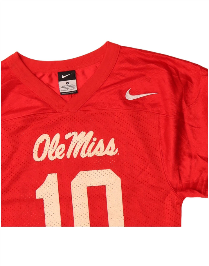 NIKE Dame Crop Grafisk T-Shirt Top UK 8 Lille rød polyester