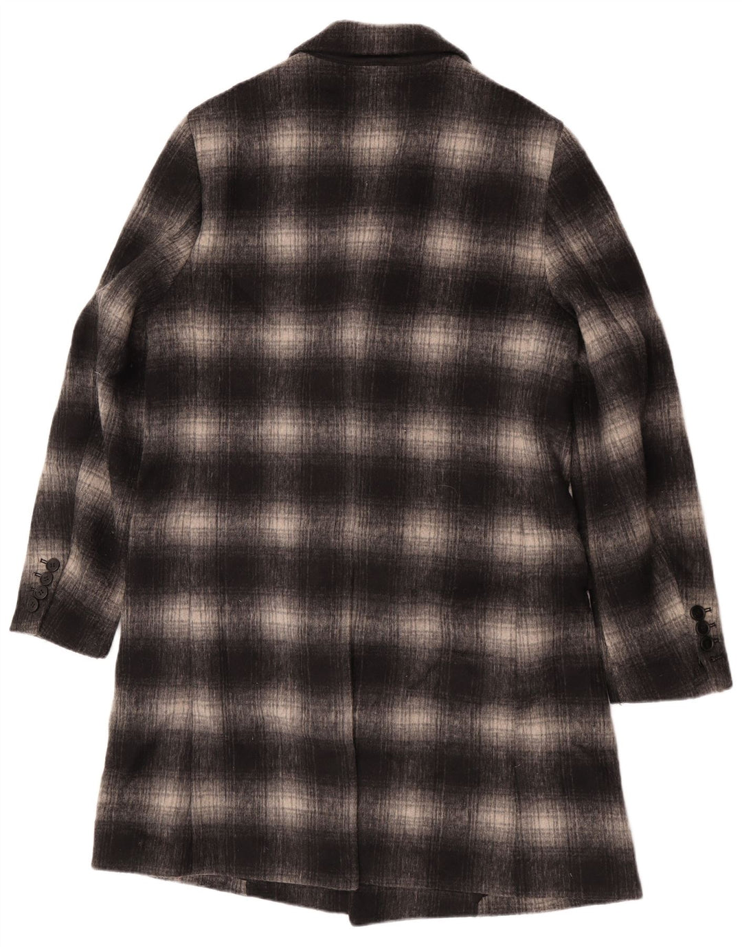 All Saints Herre Geometrisk Overfrakke UK 40 Large Grey Plaid Classic
