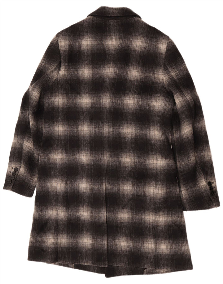 All Saints Herre Geometrisk Overfrakke UK 40 Large Grey Plaid Classic