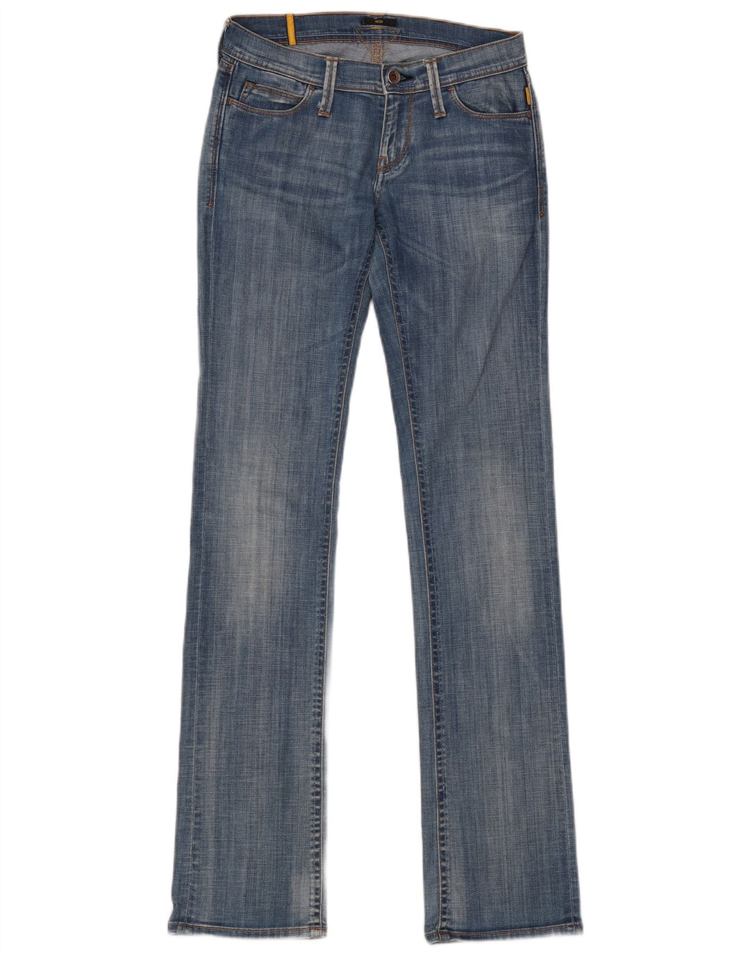 MELTIN' POT Dame Mesh Straight Jeans W26 L34 Blå Bomuld