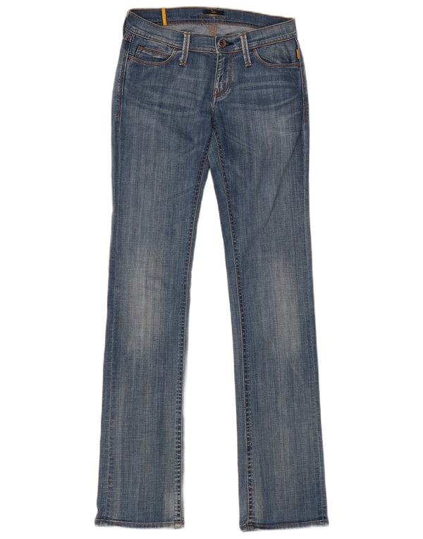 MELTIN' POT Dame Mesh Straight Jeans W26 L34 Blå Bomuld