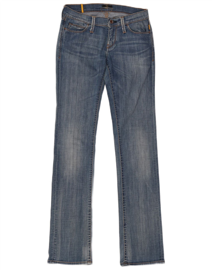 MELTIN' POT Dame Mesh Straight Jeans W26 L34 Blå Bomuld
