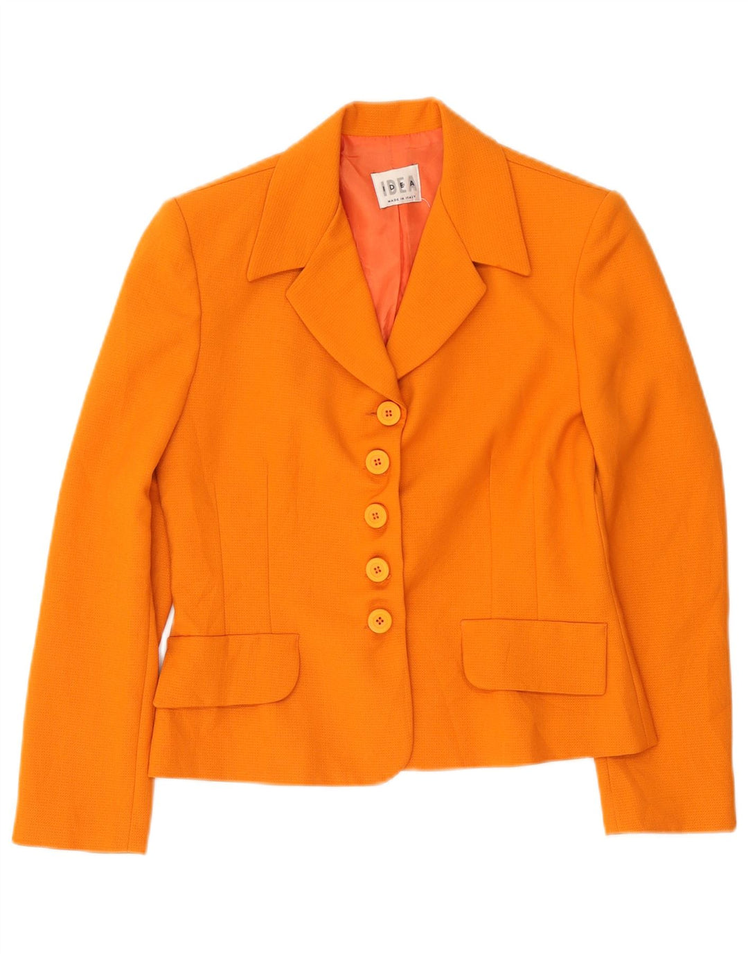 Vintage dame 5-knaps blazerjakke IT 42 Medium Orange Polyester
