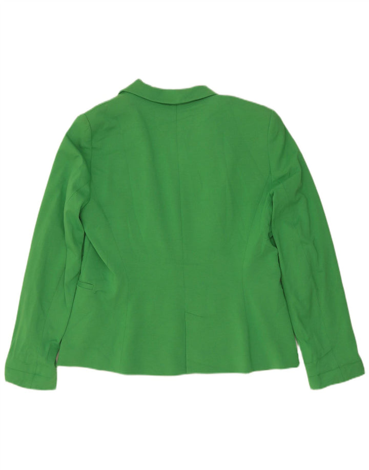 Zara Dame 1 Knap Blazer Jacket UK 18 XL Grøn Bomuld