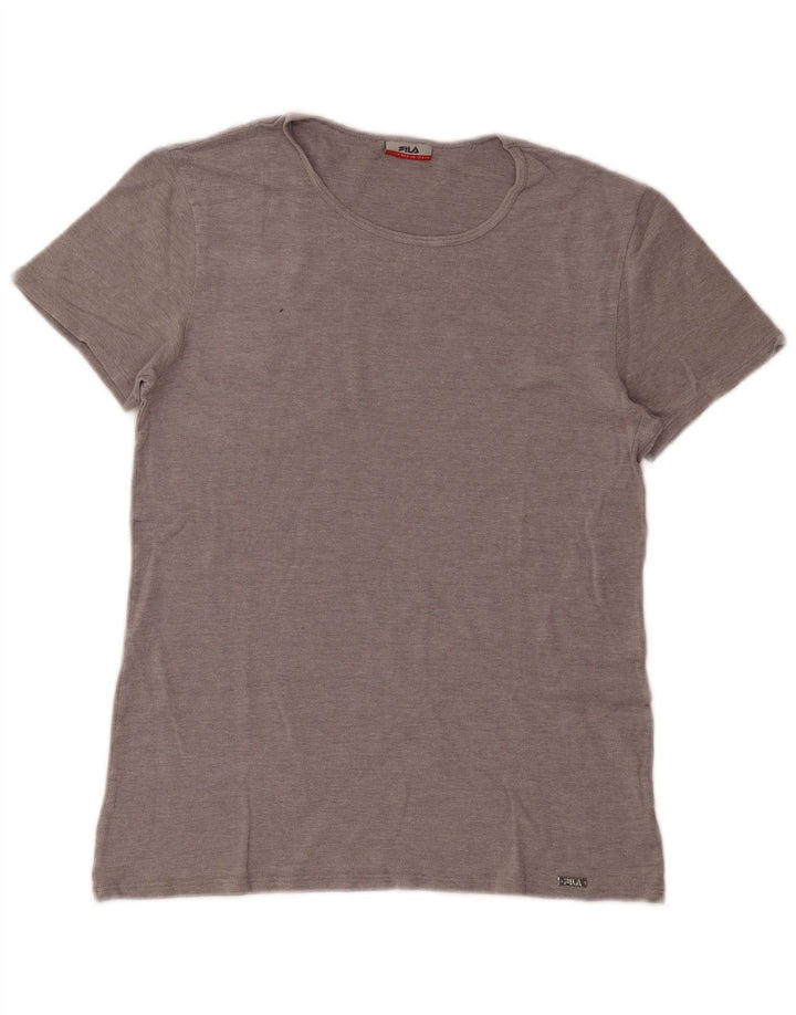 FILA Dame T-Shirt Top UK 14 Stor Grå Modal