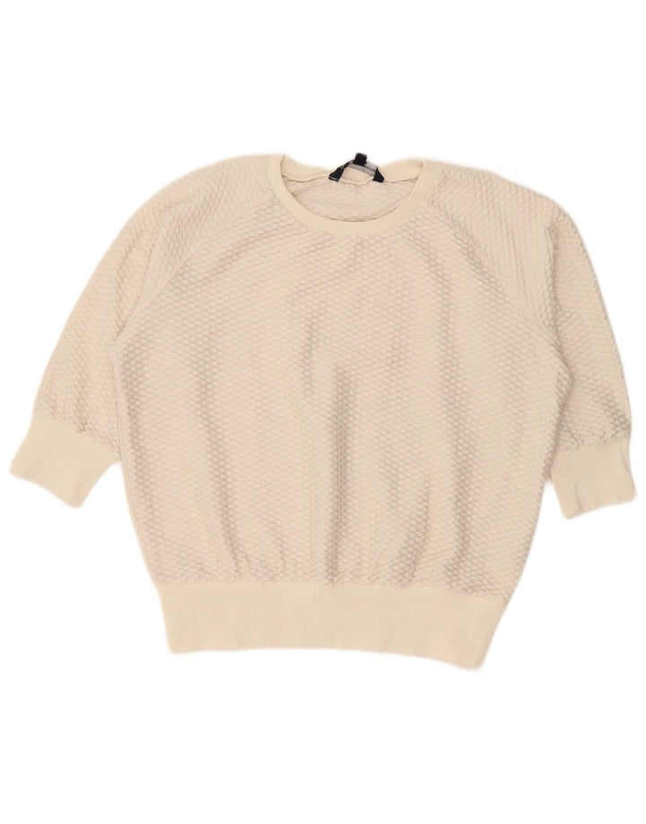 French Connection Dame Boat Neck Jumper Sweater UK 14 Medium Off White