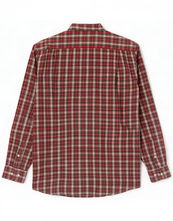Rosengarten Mens Flannel Shirt Size 43/44 XL Red Check Cotton