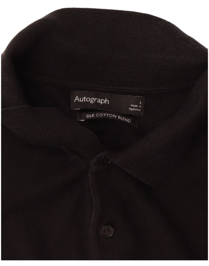 Marks & Spencer Herre Autograph Polo Neck Jumper Sweater Stor Sort