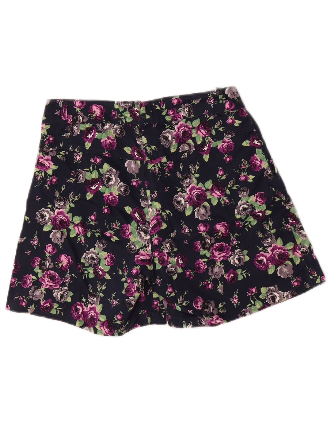 VINTAGE Womens Pegged Chino Shorts Medium W26  Navy Blue Floral