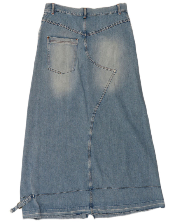 Benetton Womens High Waist Denim Skirt IT 44 Medium W34 Blue Cotton