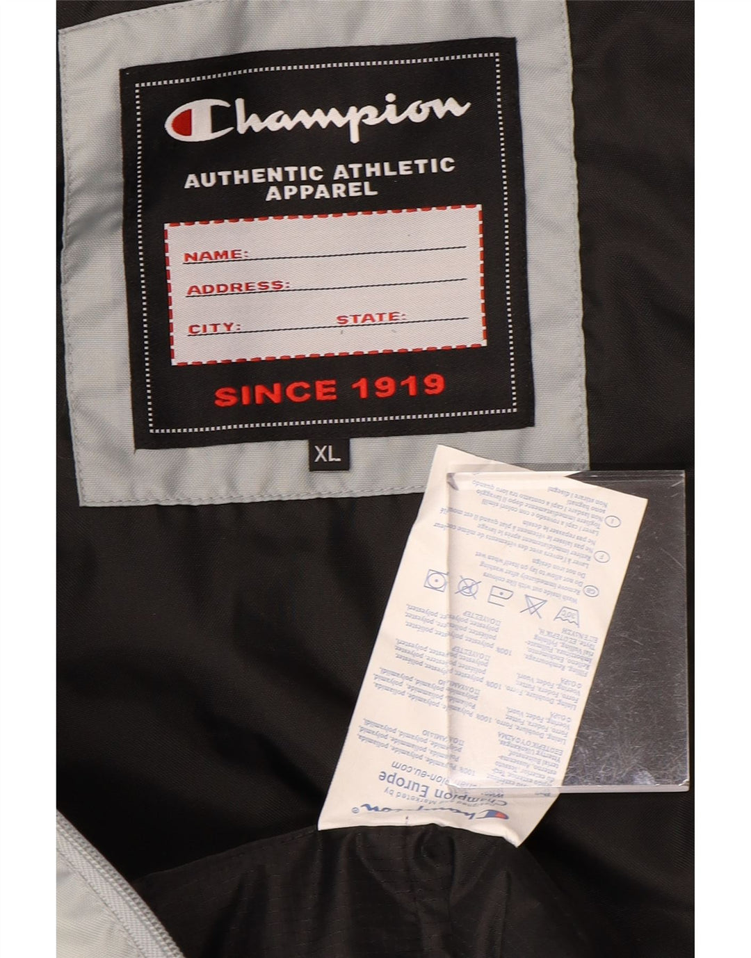 CHAMPION Herre hættepolstret jakke UK 42 XL Blå polyamid