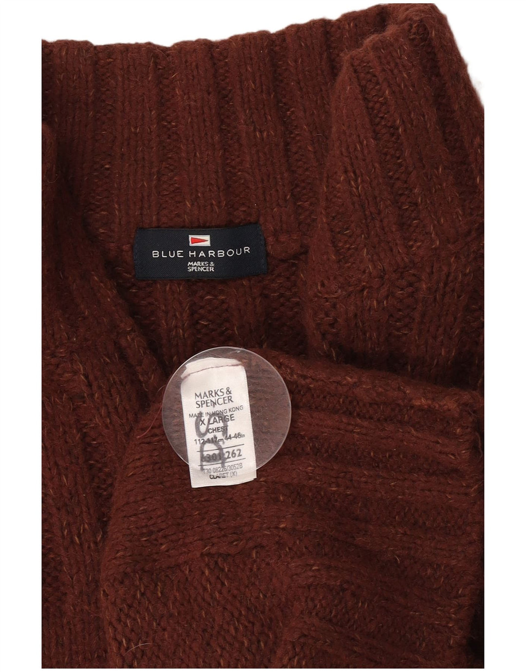 Marks & Spencer Herre Zip Neck Jumper Sweater XL Brun Akryl