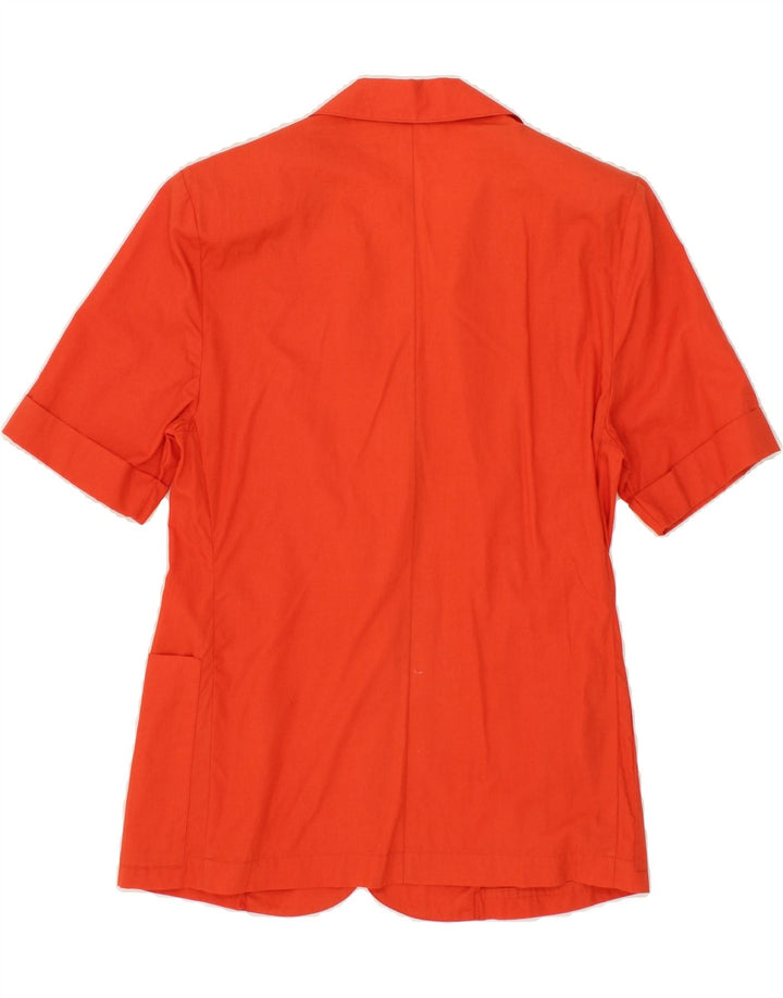 VINTAGE Womens Short Sleeve 2 Button Blazer Jacket UK 12 Medium Orange Vintage Vintage and Second-Hand Vintage from Messina Hembry 
