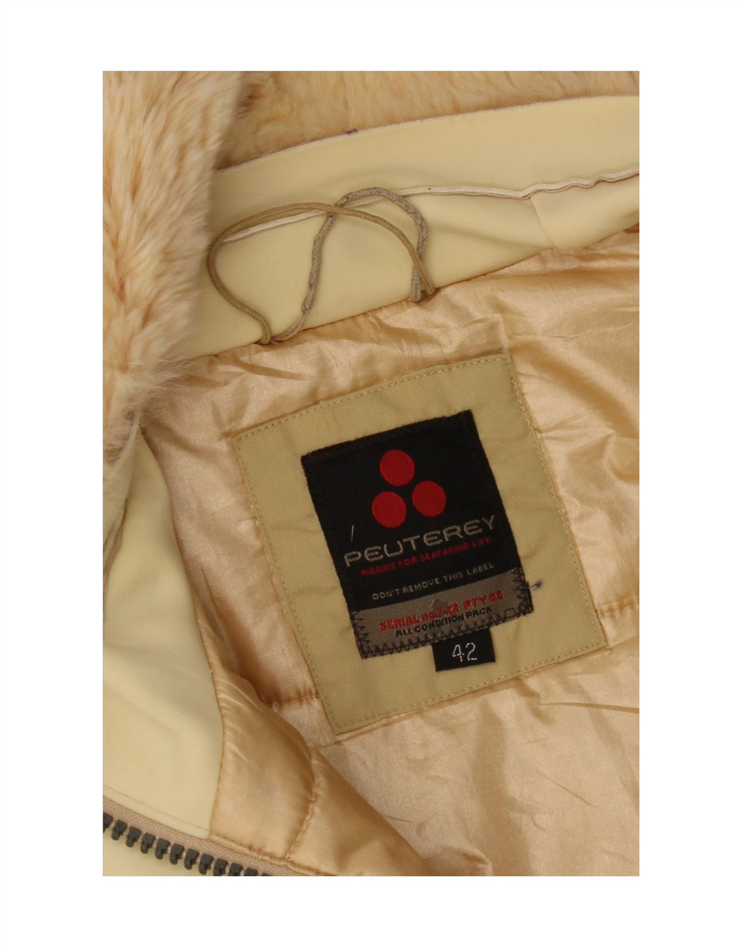 PEUTEREY Polstret hættefrakke til kvinder IT 42 Medium Beige