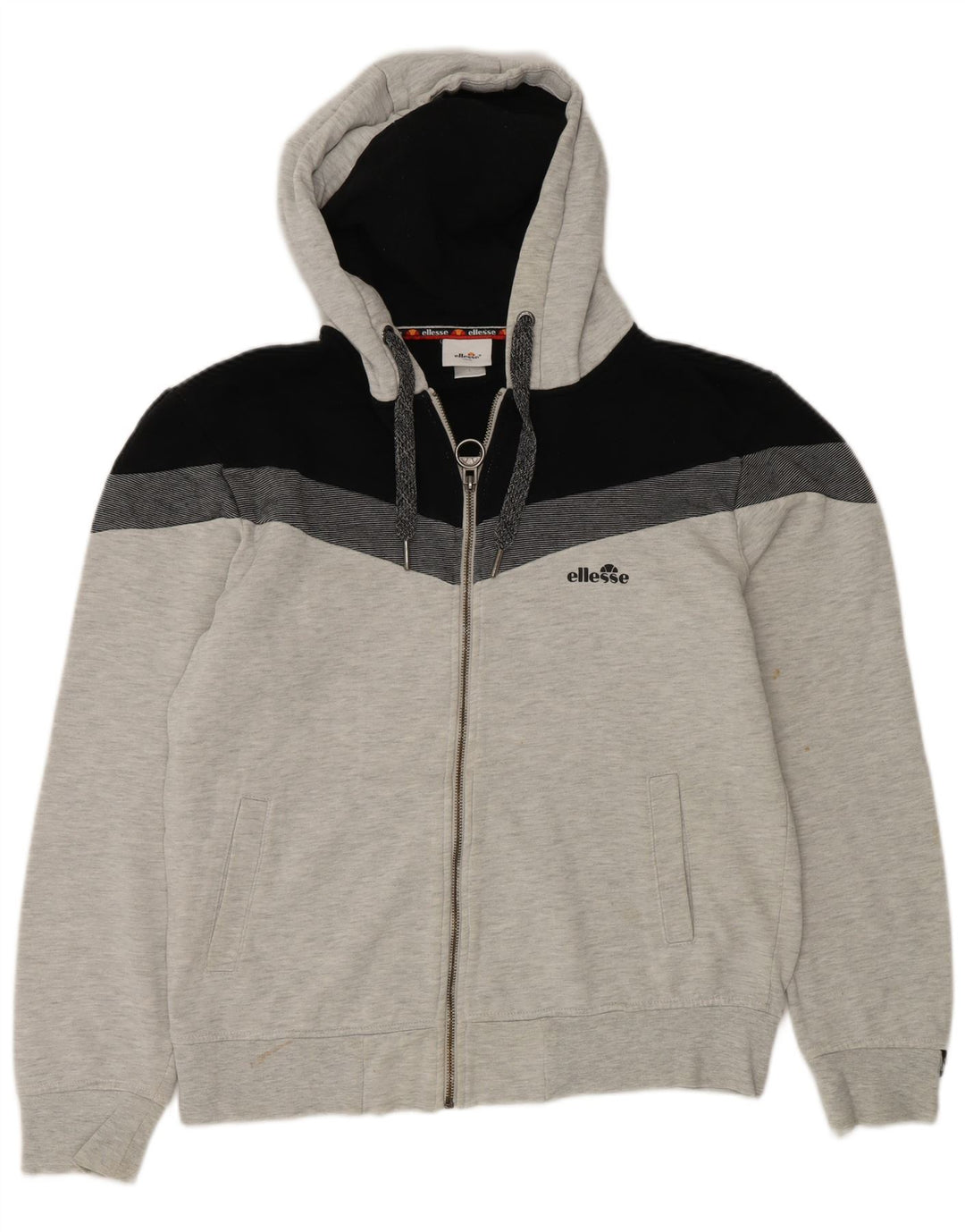 Ellesse Herre hættetrøje med lynlås Large Grå Colourblock