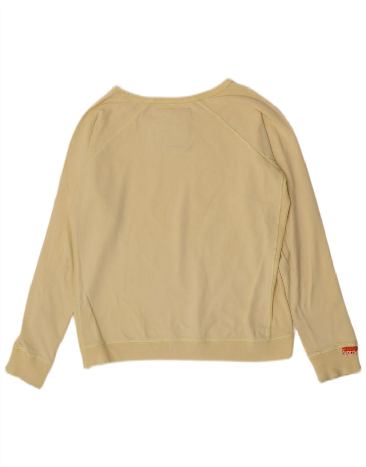 Superdry Dametop Langærmet UK 14 Stor Gul Bomuld