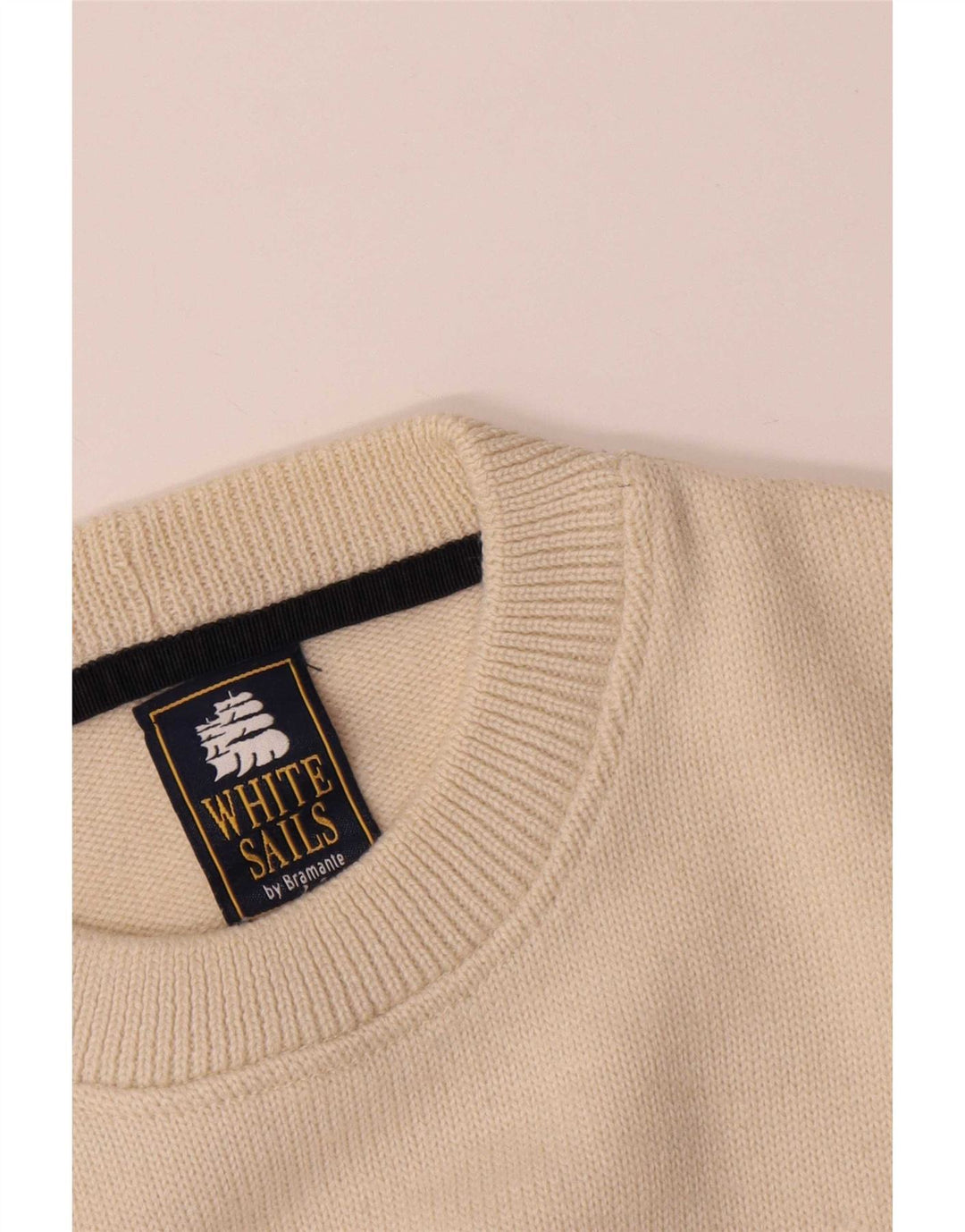 Hvide sejl Herre sweater med rund hals Medium Beige Geometrisk