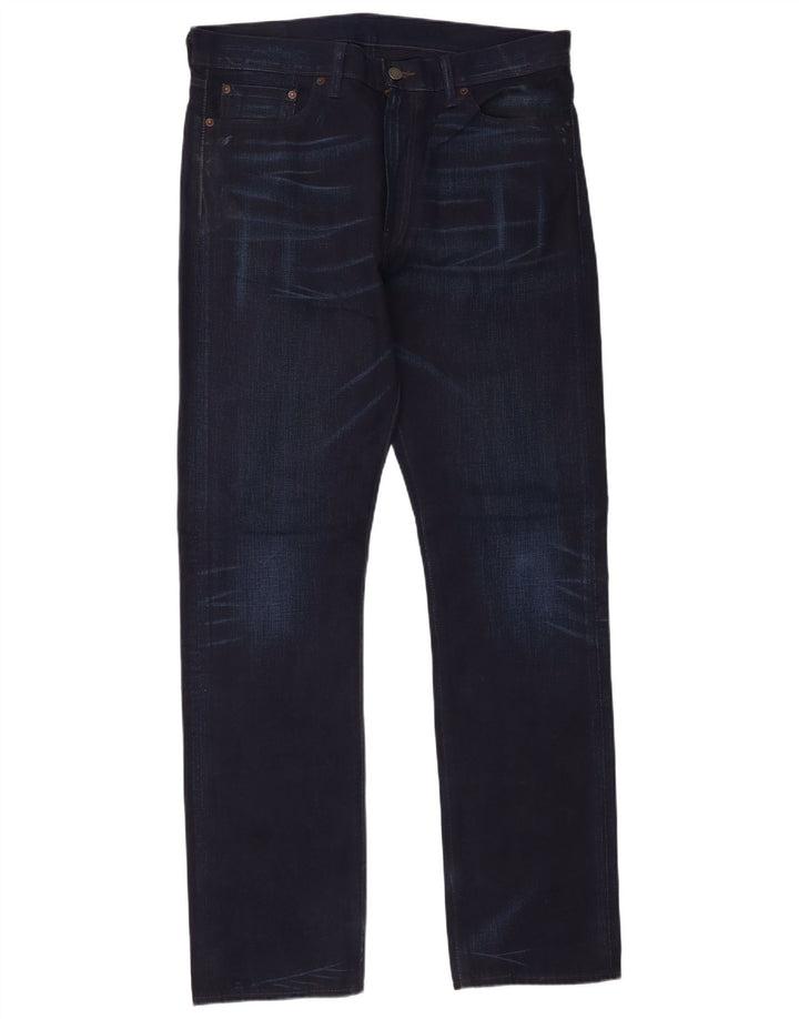 Levi's Herre 513 Straight Jeans W36 L34 Marineblå Bomuld