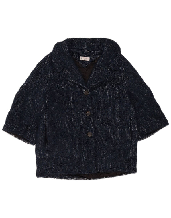 Alberto Biani Womens 3/4 Sleeve Blazer Jacket IT 42 Medium Navy Blue