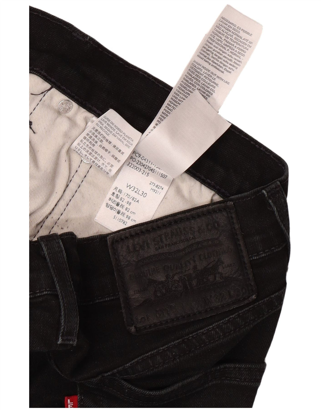 LEVI'S Slim Jeans til mænd W32 L30 sort bomuld