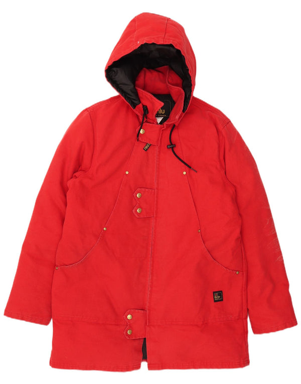 Richlu Herre hættepolstret frakke UK 40 Stor rød bomuld