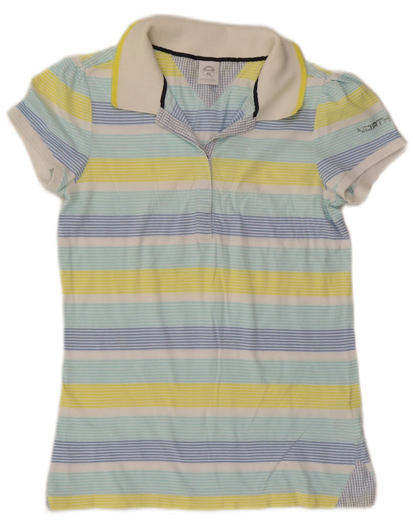 North Sails Dame Polo Shirt UK 12 Medium Flerfarvet Stribet Bomuld