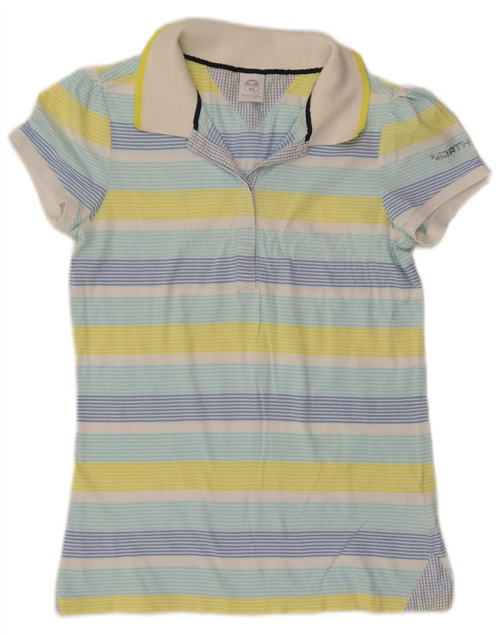 North Sails Dame Polo Shirt UK 12 Medium Flerfarvet Stribet Bomuld
