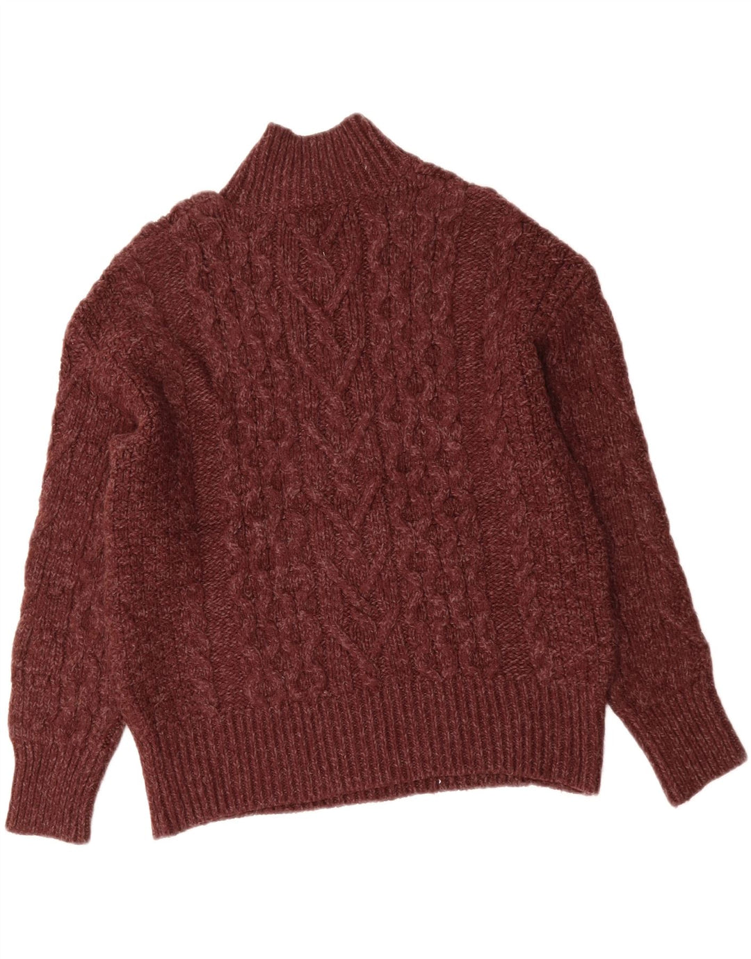 FAT FACE Womens Turtle Neck Jumper Sweater UK 12 Medium Burgundy Acrylic Vintage Fat Face and Second-Hand Fat Face from Messina Hembry 
