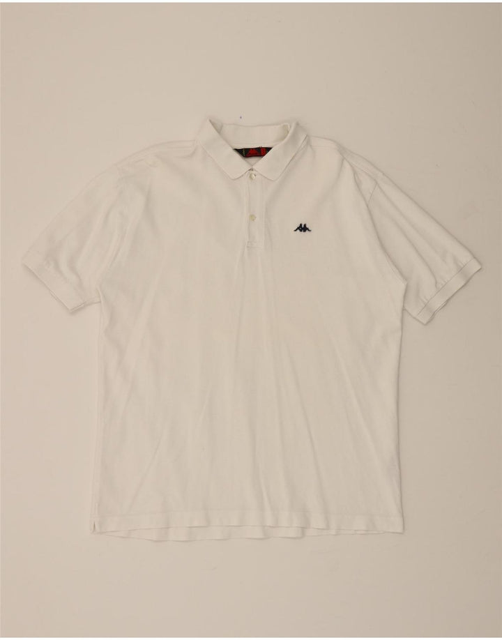 KAPPA Mens Polo Shirt XL White Cotton Vintage Kappa and Second-Hand Kappa from Messina Hembry 