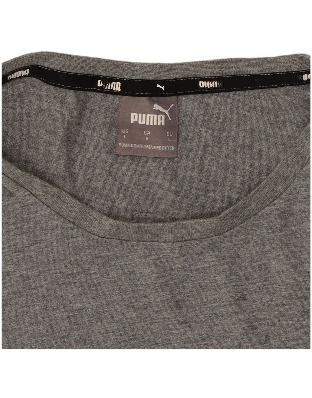 PUMA Mens T-Shirt Top Large Grey Cotton