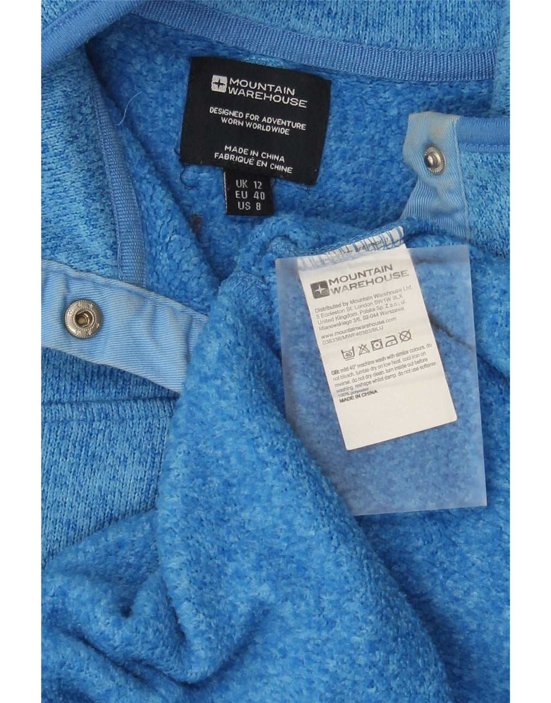 Mountain Warehouse Dame Sweatshirt Jumper UK 12 Medium Blue Flecked