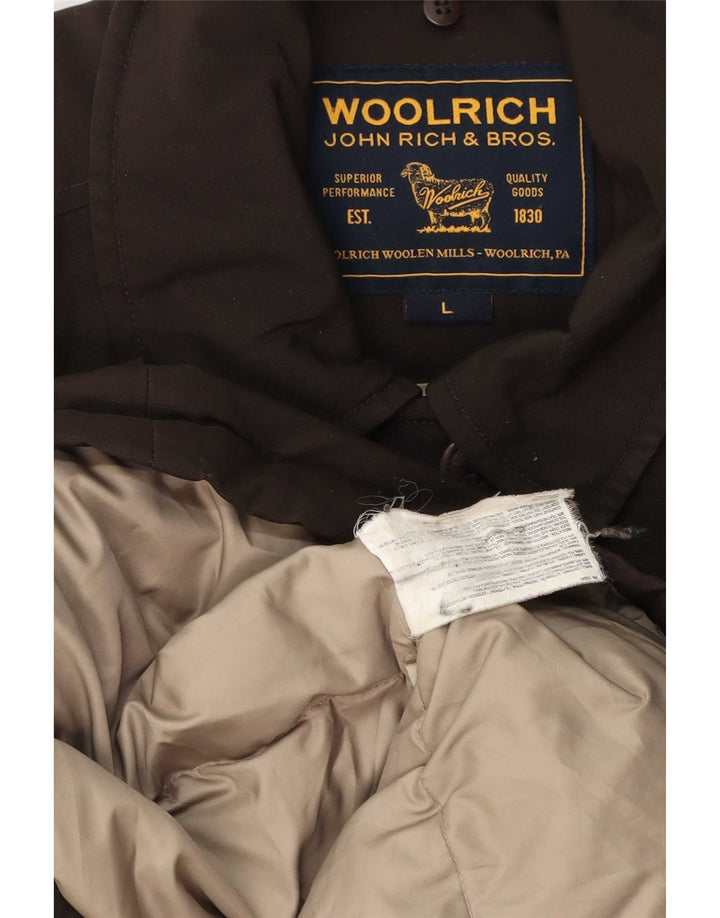 Woolrich polstret jakke til kvinder UK 14 Stor brun polyester