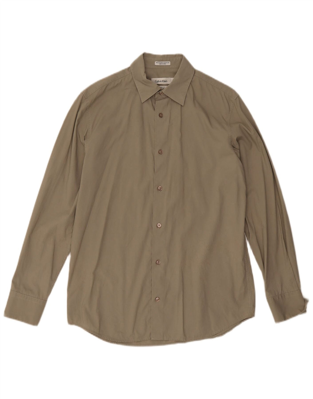 Calvin Klein Herre Modern Fit Skjorte Lille Khaki Bomuld