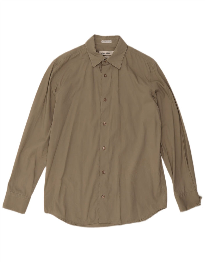 Calvin Klein Herre Modern Fit Skjorte Lille Khaki Bomuld