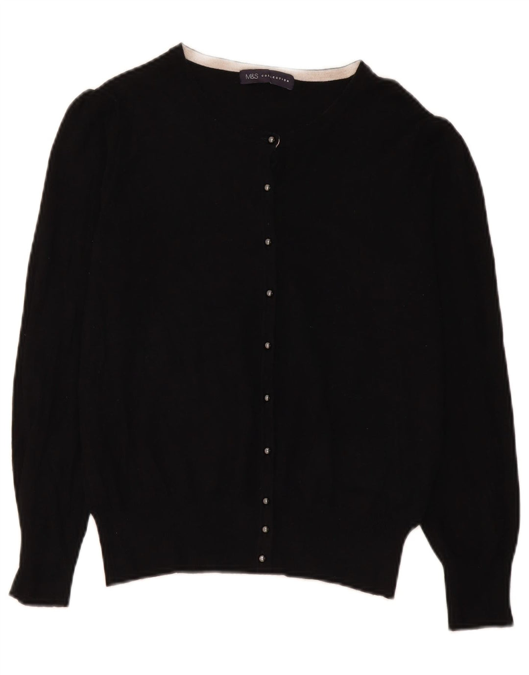 Marks & Spencer Dame Cardigan Sweater UK 14 Medium Black Viscose