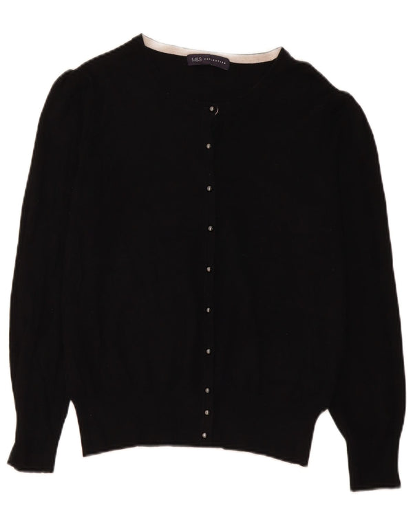 Marks & Spencer Dame Cardigan Sweater UK 14 Medium Black Viscose
