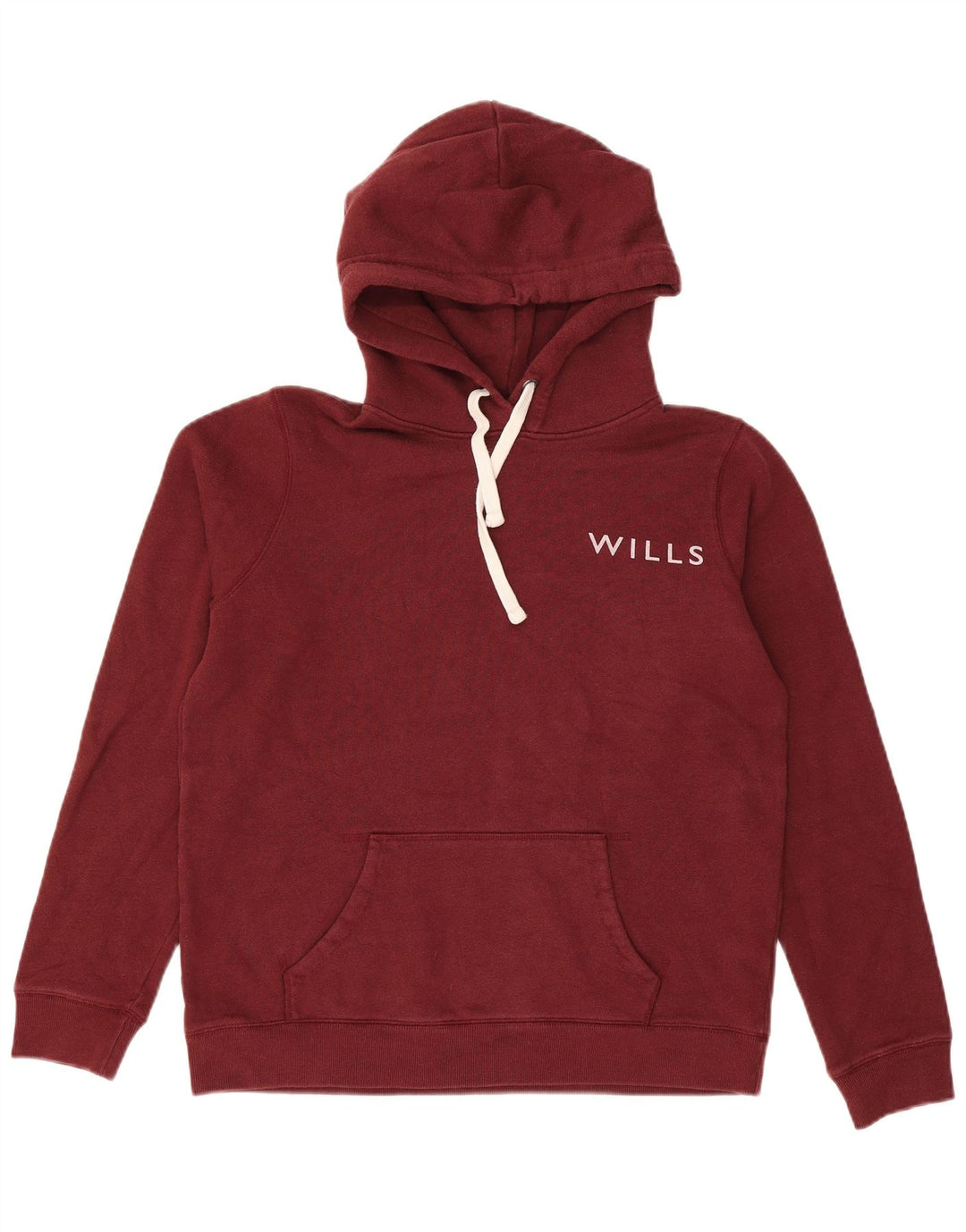 JACK WILLS Grafisk hættetrøje til kvinder UK 12 Medium Bourgogne bomuld