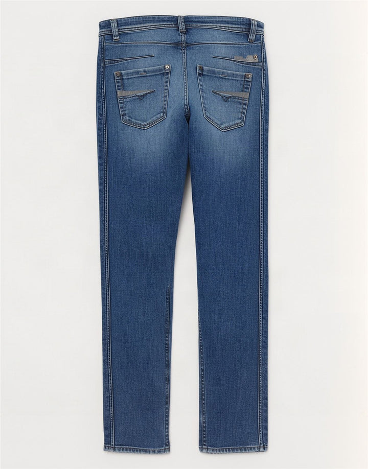 Diesel Herre Darron Slim Straight Jeans W30 L32 Blå Bomuld