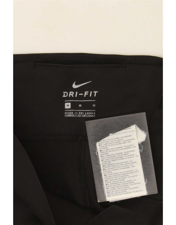 Nike Dame Dri Fit Leggings UK 12 Medium Sort Polyester