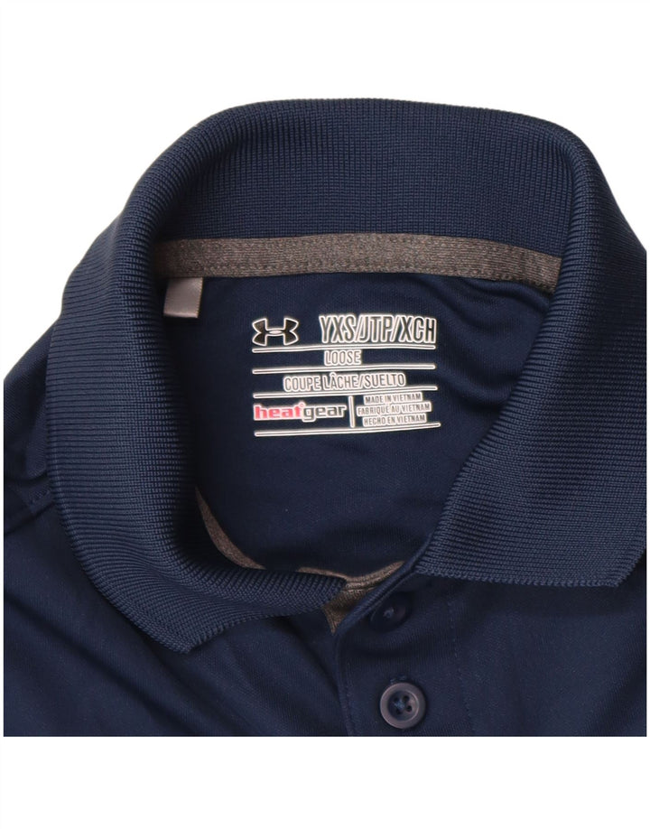 UNDER ARMOUR Boys Heat Gear Polo Shirt 6-7 år XS Navy Blue