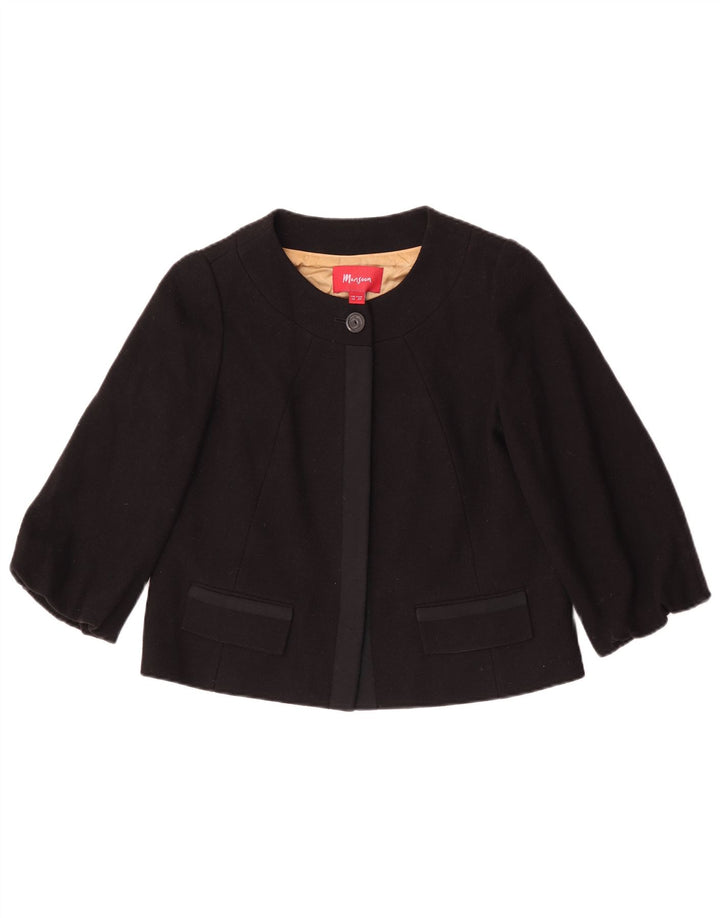 Monsoon Womens 3/4-ærmet Bolero-jakke UK 10 Small Black Wool